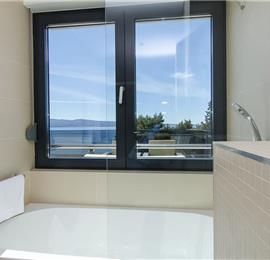 5 bedroom beachfront villa with heated pool near Omis, sleeps 9